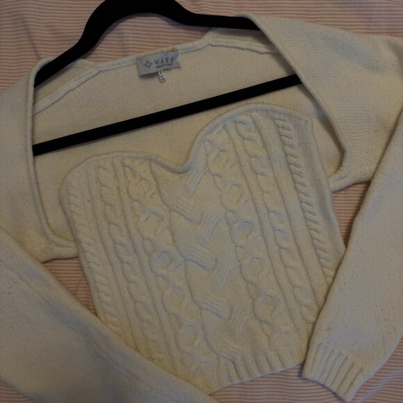 Wayf Tops - WAYF Cable Knit Two-Piece Set – Cream